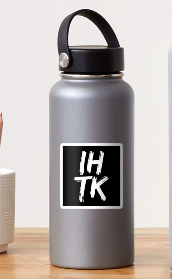 IHTK Logo Sticker (White on Black)
